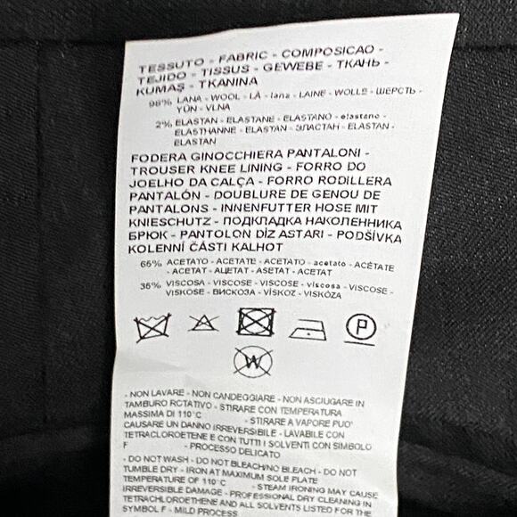 Armani Exchange Dress Pant Men's 34W Flat Front Raw Hem Stretch Wool Gray NEW - Picture 9 of 15